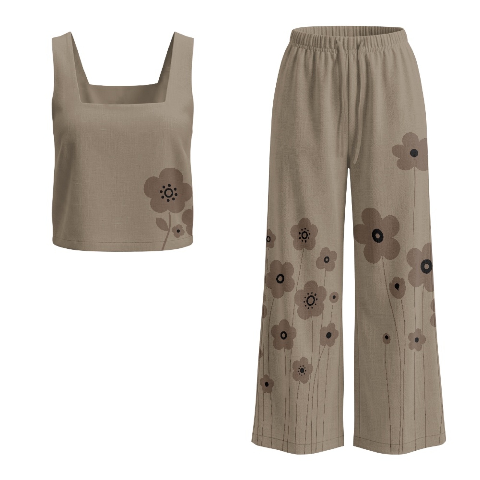 Linen Pant Wide - INSTANTARTS Set gilet in lino da
