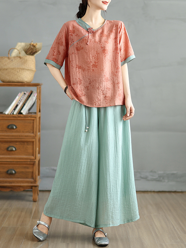 Linen Pant Wide - Completo Due Pezzi Estivo da Donna