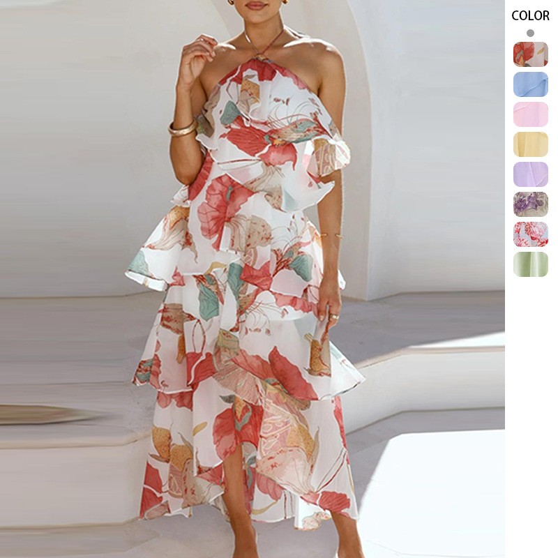 Maxi Dress Halter - Elegante Abito Lungo da Sera in