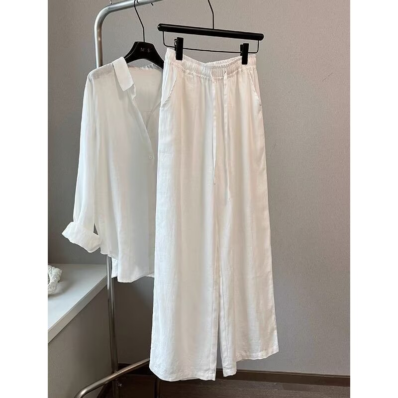 Linen Pant Wide - Set Coreano di Pantaloni Larghi e