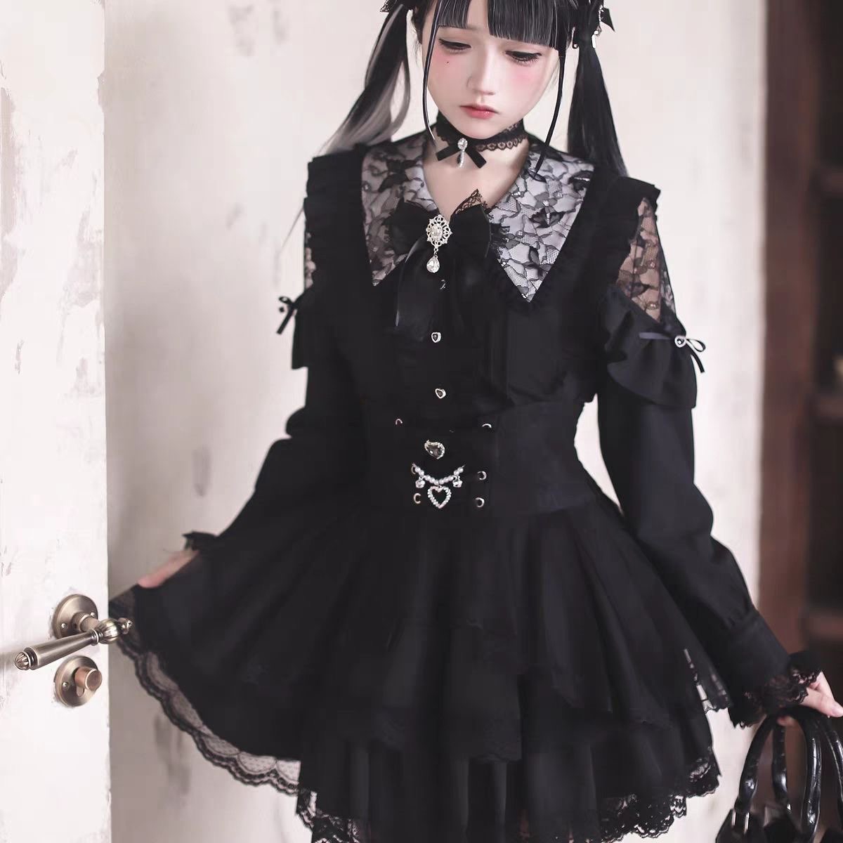 Blouse Off Shoulder - Set di Gonne Harajuku Kawaii per