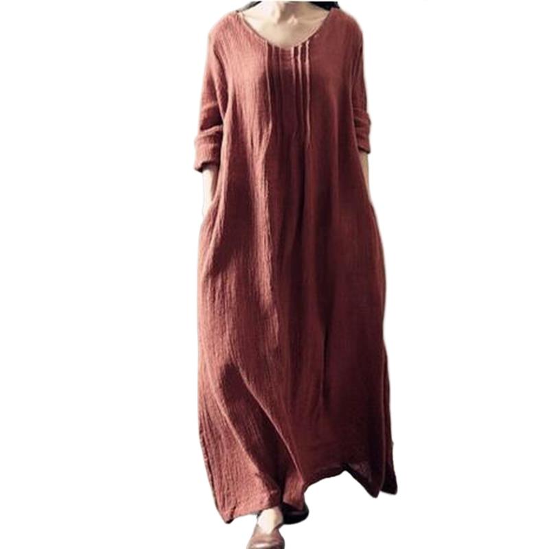 Linen Dress Wrap - 2025 Cotone Lino Vintage Abito completo