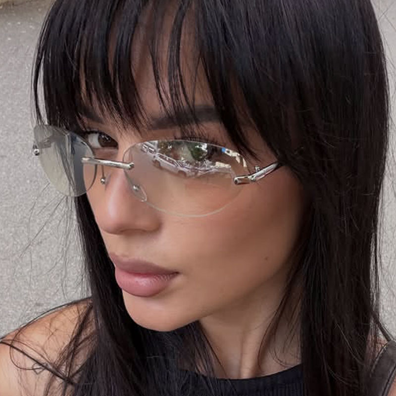 Sunglasses Cat Eye - Occhiali da Sole Ovali Senza Montatura
