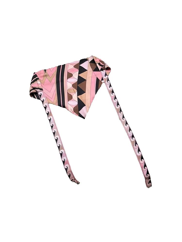 Headband Summer Knit - Foulard in Seta con Stampa Geometrica