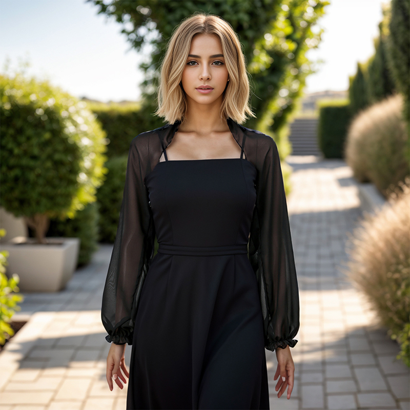 Blouse Off Shoulder - Scialle in chiffon tinta unita Camicia