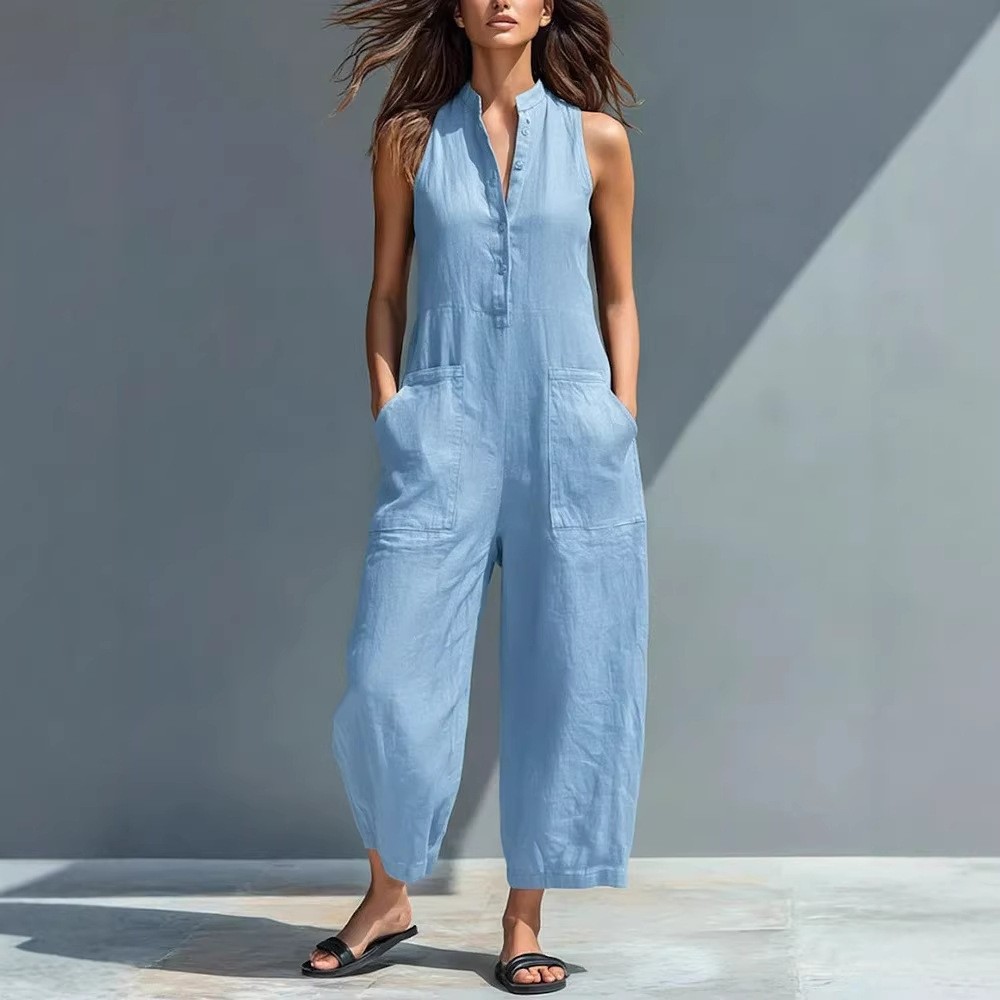 Tuta da donna senza maniche co - Jumpsuit Linen Relaxed recensione e prezzo