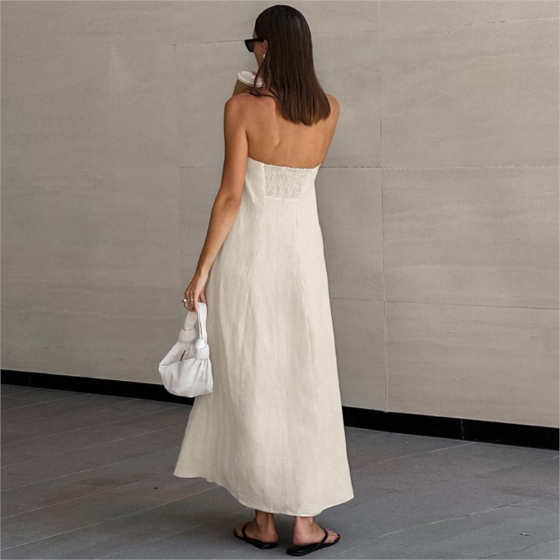 Moda elegante design semplice  - Linen Dress Wrap recensione e prezzo