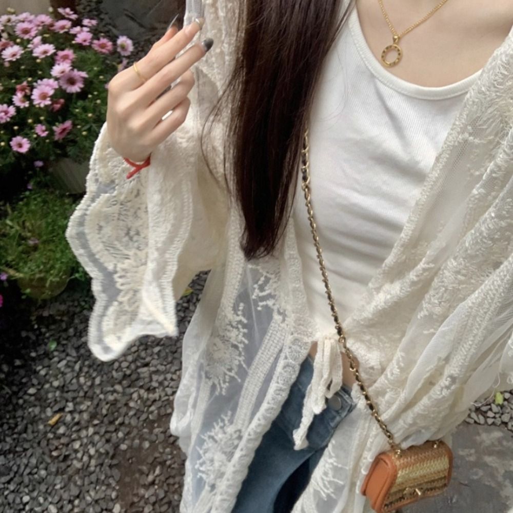 Kimono da Spiaggia Leggero con - Kimono Sheer Floral recensione e prezzo