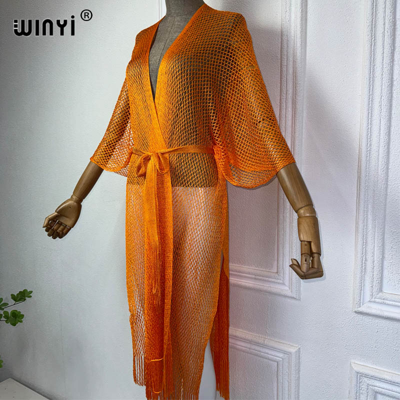 WINYI hollow beach kimono vest - Cover Up Kaftan recensione e prezzo