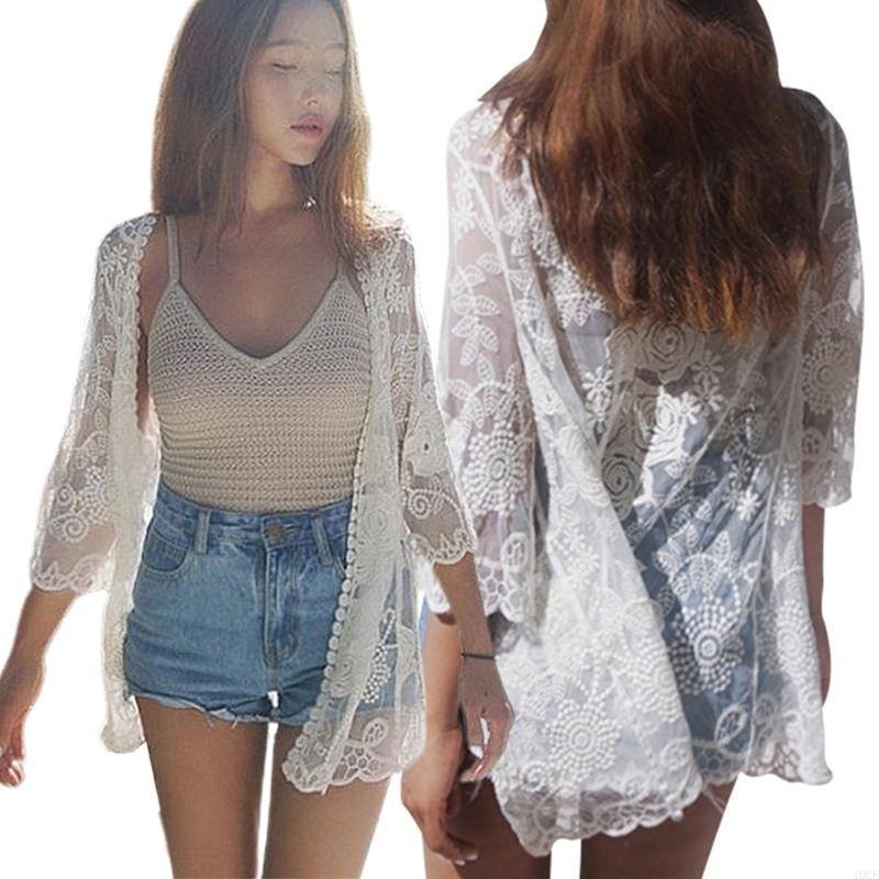 Donne in pizzo aperto anterior - Kimono Sheer Floral recensione e prezzo