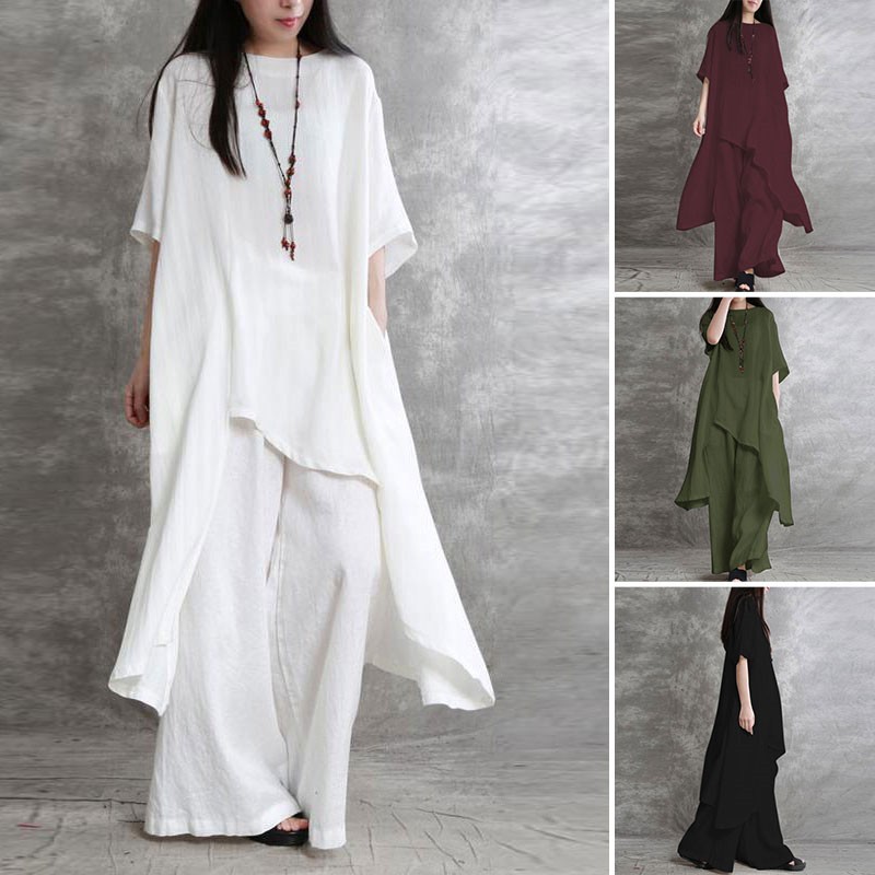 Set da 2 pezzi in cotone e lin - Linen Pant Wide recensione e prezzo