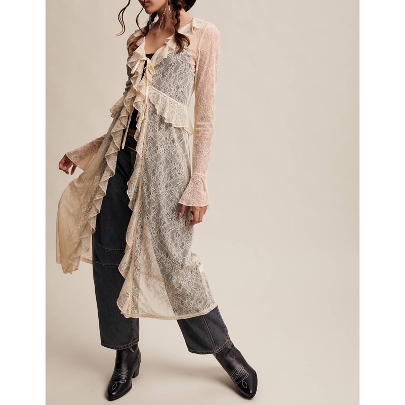 Cardigan Lungo Floreale in Piz - Kimono Sheer Floral recensione e prezzo