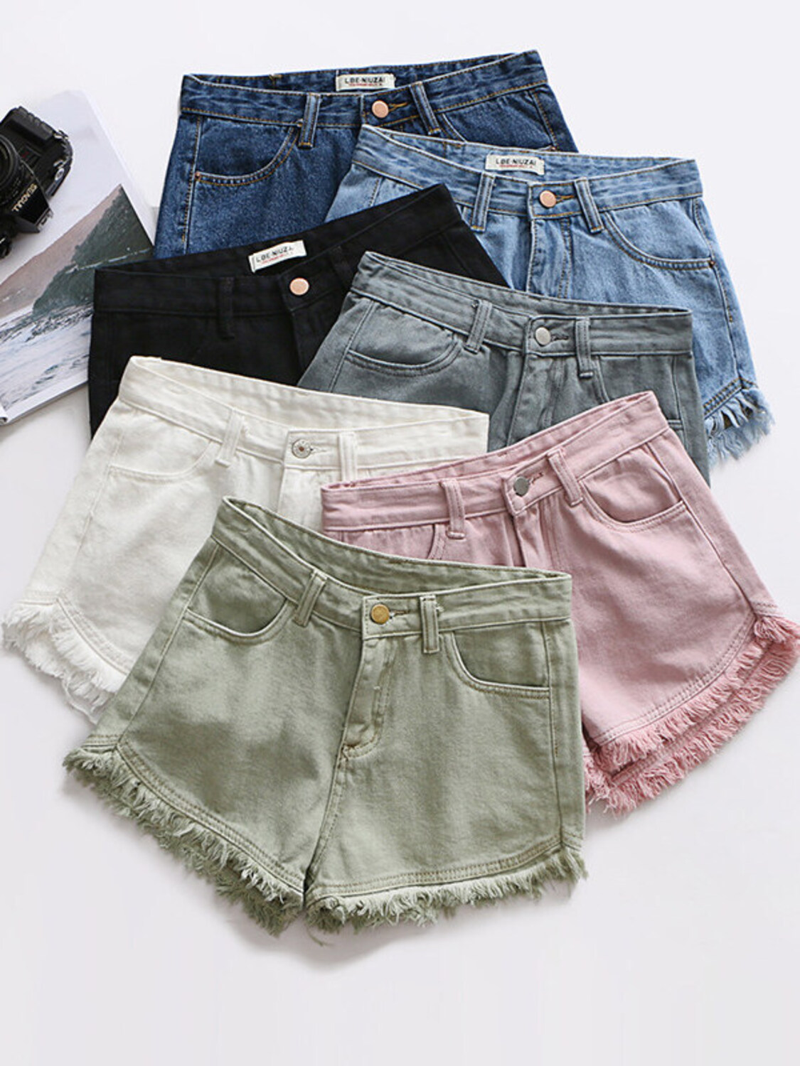 Shorts in denim a vita alta da - Shorts Denim Frayed recensione e prezzo