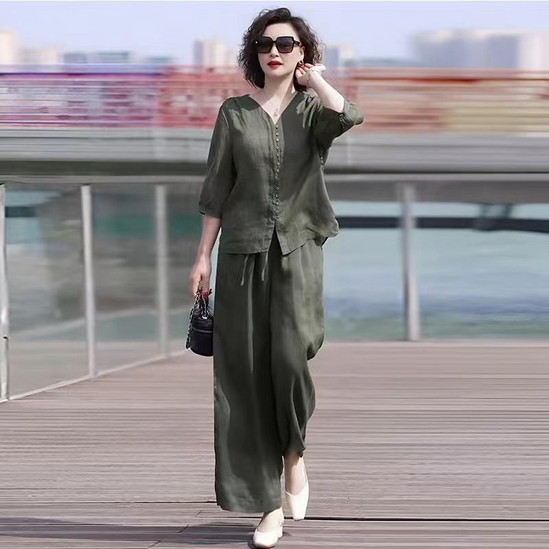 Set da donna in cotone e lino  - Linen Pant Wide recensione e prezzo